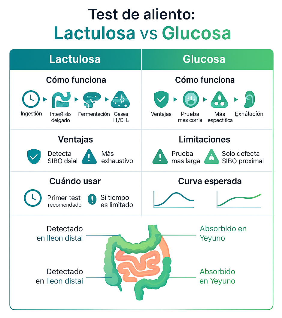 Infografía comparativa de los diferentes tipos de test de aliento