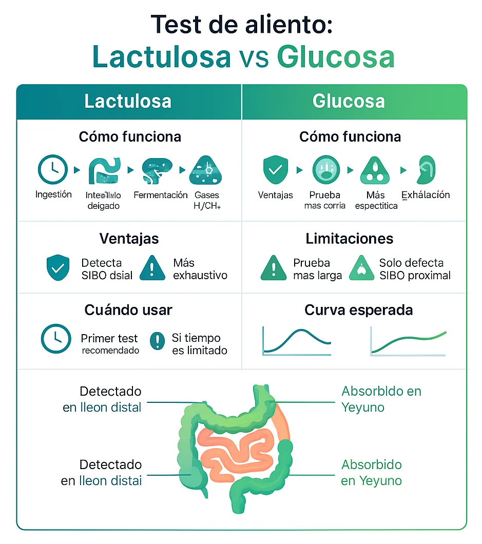Infografía comparativa de los diferentes tipos de test de aliento