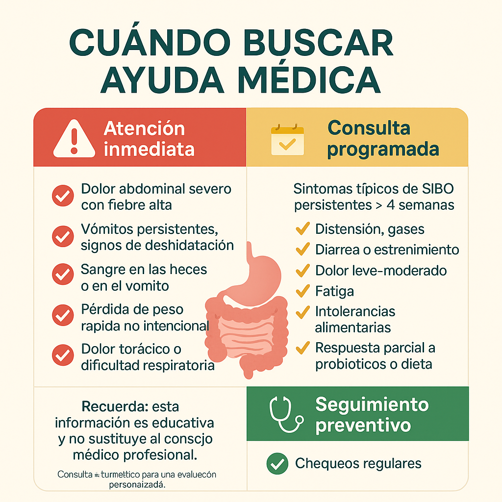 Infografía tipo "Cuándo buscar ayuda médica"