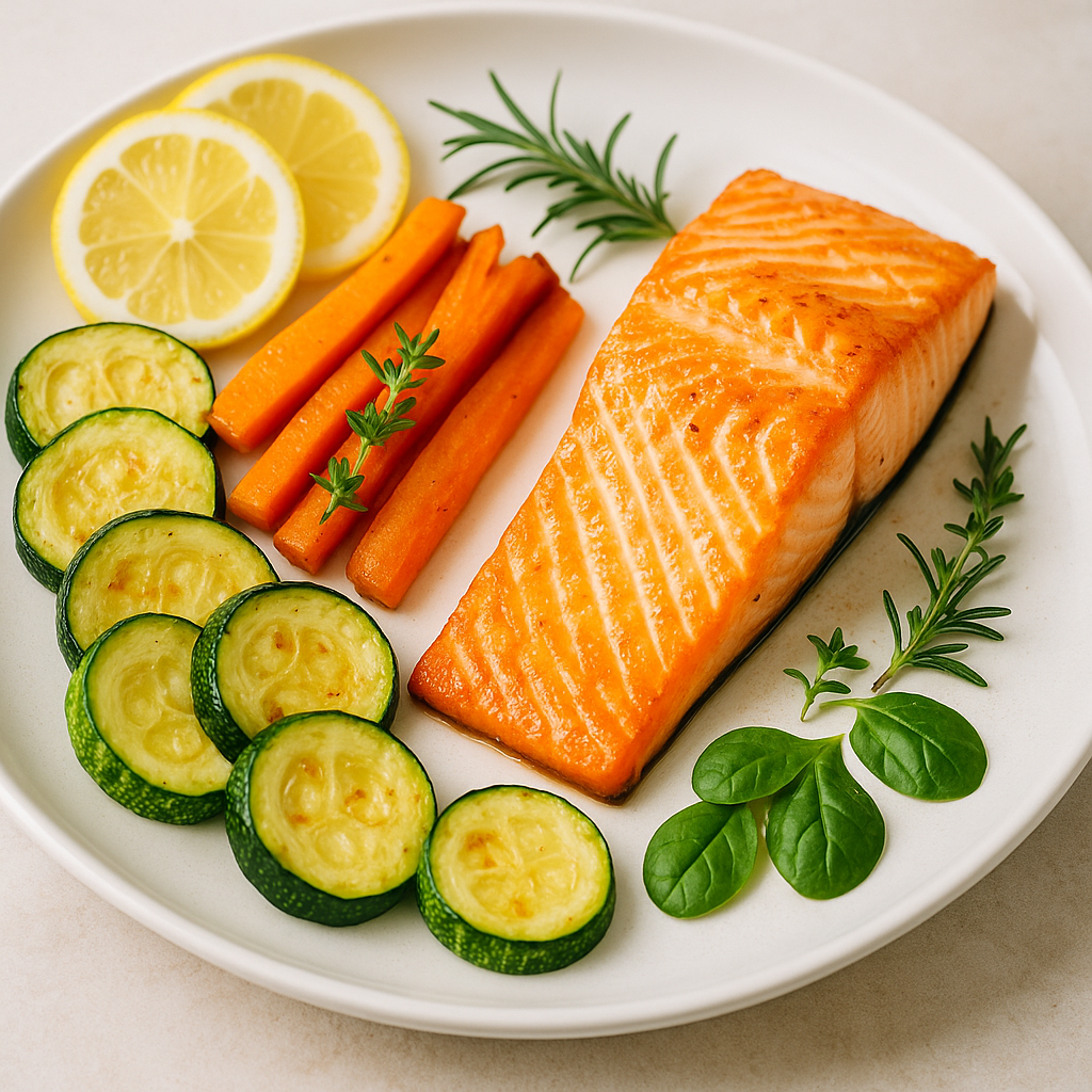 Salmón al Horno con Verduras Low-FODMAP