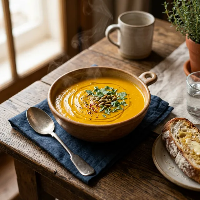 Sopa Curativa de Zanahoria, Jengibre y Cúrcuma (Low-FODMAP)